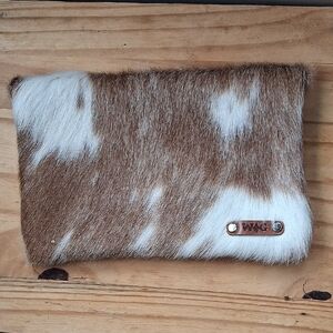 Stylish Brown and White Fur Clutch